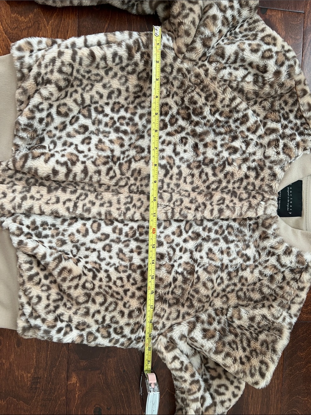 Sanctuary Faux Fur Leopard-Print Bomber Jacket - Beige/Tan - Picture 6 of 7